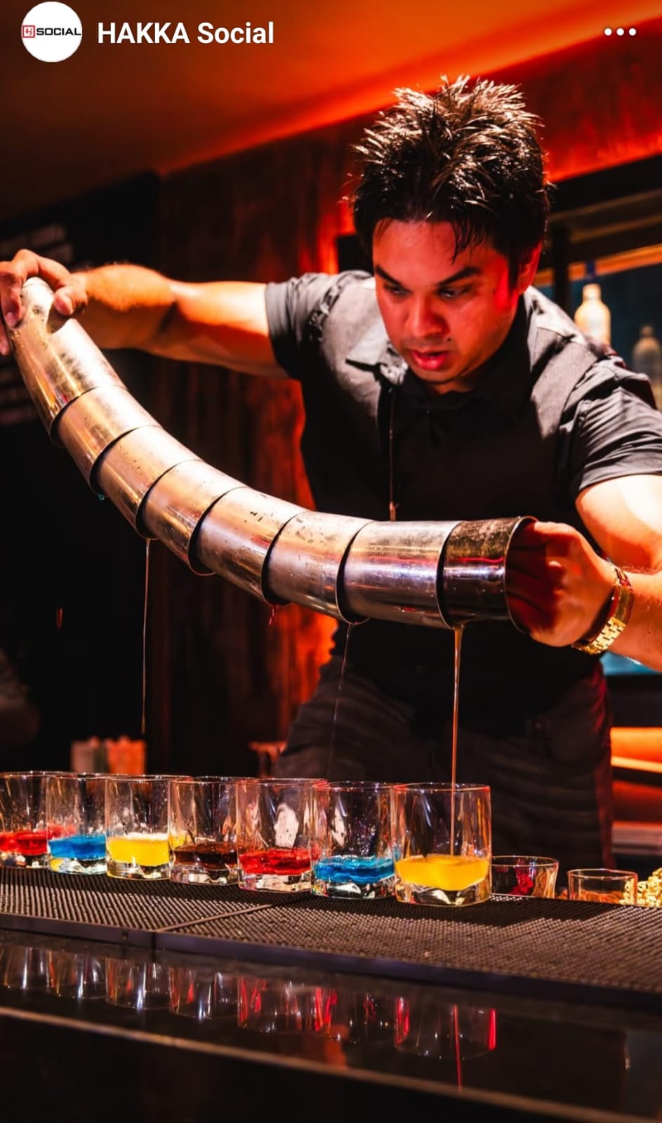 HAKKA Social — layered shot showcase